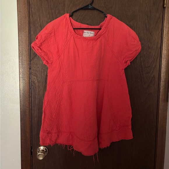 Free People Tops - Free People Red Short Sleeve Top